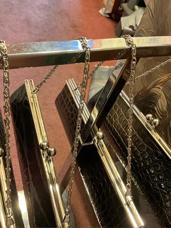 Croc-Embossed Clutch Purse - Multicolor Metallics - Picture 9 of 16